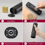 1pc Electric Pepper Grinder with a Storage Base for Black Peppercorns, Automatic Grinder for Pepper And Sea Salt, Measuring 5.99cm X 5.08cm X 18.8cm. - Image 12