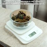 ⁦1pc 6kg/13oz Digital Kitchen Scale 0.1g Precision High Accuracy, Compact White Food Scale for Baking, Coffee, Jewelry - Battery-Powered with Large Display, Requires 2 AAA Batteries (Not Included), Baking Essentials, Sleek Design, Easytoread Display⁩ - الصورة ⁦3⁩