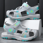 Youngsters' Fashionable Blue & Orange Sandals - Breathable Mesh, Non-Slip Sole with Adjustable Strap for Spring, Summer & Autumn Casual Use - Image 8