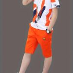 Boys' Summer Casual Sportswear Set - Breathable Cotton Blend T-Shirt & Shorts with Letter Print, Machine Washable, Perfect for Outdoor