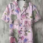 Men's Tropical Floral Print Hawaiian Shirt - Short Sleeve Button-Up with Vibrant Pink Hibiscus & Monstera Leaf Design, Casual Summer Beachwear, Polyester Blend, Machine Washable, Casual Wear | Buttondown Shirt | Smooth Texture, PLUS SIZE