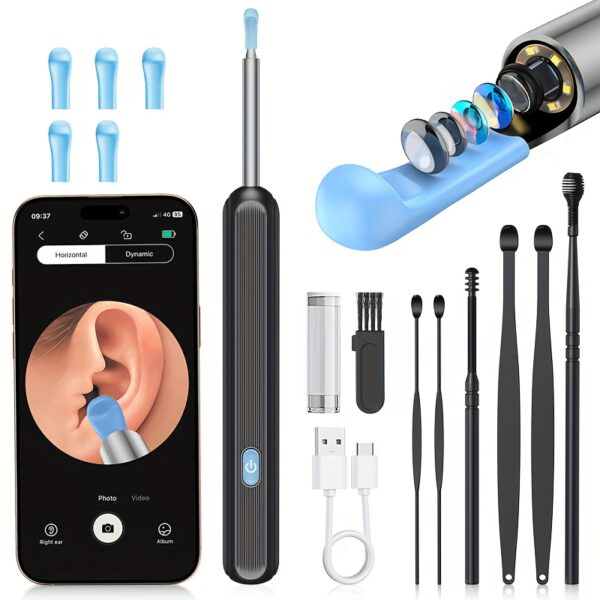 Inskam Visual Ear Pick, Visual Ear Pick with Camera And Light, Earwax Removal Tool with 6 Ear Pick Sets And 7pcs Ear Pick Set, Can Be Connected to Wifi, Battery/Usb Dual-Purpose, Lithium Battery Formaldehyde-Free, Suitable for All Mobile Phones, Safe And