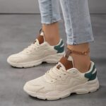 ⁦Women'S Casual Sneakers Breathable Mesh Upper Solid Color Low Top Athletic Shoes with Phylon Sole, Hand Washable, All-Season Comfort Lightweight Running Shoes⁩ - الصورة ⁦2⁩