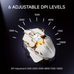 ⁦EWEADN G5 USB Wired Gaming Mouse Silent or audible optional Metal mechanical Mouse gamer with 8 Buttons Macro Function Keys, Support tail length adjustment to suit different hand sizes Perfect for desktop, laptop, computer, school⁩ - الصورة ⁦9⁩