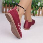 ⁦Women'S Fashionable Floral Mary Jane Flats - Soft, Comfortable Slip-On Shoes with Floral Design, Lightweight Rubber Sole, All-Season Wear, Casual Footwear | Floral Pattern | Comfortable Footwear⁩ - الصورة ⁦12⁩