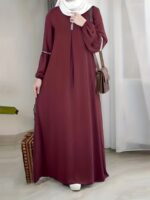 2023 New Women's Elegant Arabic Abaya Robe with Sequin Sleeves - Long Sleeve Modest Cover Dress, Solid Green, Machine Washable for Spring Summer Fall, Modest Apparel, Sequined Details, No Stretch Fabric