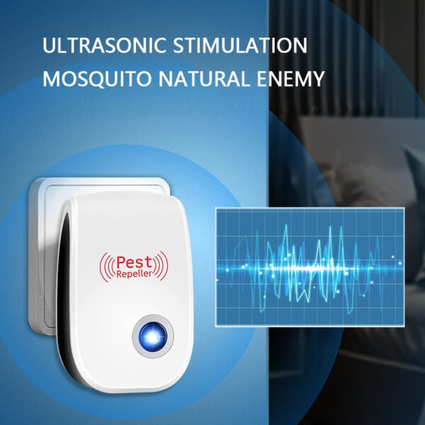1pc Soundwave technology Mosquito Repeller, Smart Frequency Changing Insect Killer with Long European Standard Plug, White Modern Design for Home and Outdoor Use, Soundwave technology Pest Repeller, Household Protection, Sleek Device, Efficient Repellent