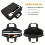 ⁦TECOOL 14 15 17 Inch Large Capacity Multifunctional Portable Shoulder Computer Storage Bag, Accommodate Laptop Bag, Business Office Document Bag, Protective Bag for Man or Woman, Easy to Carry on, Black⁩ - الصورة ⁦4⁩