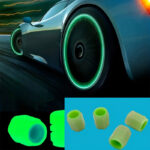 ⁦4pcs Glow-in-the-Dark Tire Valve Caps - Durable ABS Hexagonal Design, Fit for Cars, Bicycles, Motorcycles - High-Visibility Safety Caps for Night Rides & Outdoor Activities, Tire Cap⁩ - الصورة ⁦2⁩