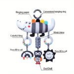 ⁦Christmas New 0-3 Years Old Stroller Hanging Plush Toy Black and White Animal Wind Chime Gift⁩ - الصورة ⁦4⁩