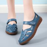 Genuine Leather Sandals For Women, Soft Sole Comfort, Cut-Out Design, Casual Footwear, Breathable Shoe - Image 12