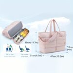 ⁦Lightweight & Spacious Women's Travel Bag with Detachable Shoulder Strap, Zip Closure, and Separate Shoe Compartment - Perfect for Overnight Trips & Gym⁩ - الصورة ⁦3⁩