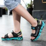 ⁦Boys Trendy Camouflage Open Toe Platform Strap Sandals, Lightweight Soft Sole Non-slip Sandals For Spring And Summer⁩ - الصورة ⁦7⁩