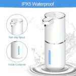 ⁦380mL Automatic Soap Dispenser with Touchless Sensor - Wall-Mounted, Rechargeable Lithium Battery, USB Charging, Modern Black Design for Bathroom and Kitchen, Bathroom Soap Dispenser|Modern Soap Dispenser|Touchless Soap Dispenser⁩ - الصورة ⁦2⁩