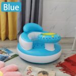 ⁦LAMGUU Inflatable Youngsters Seat with Bowl Holder – Portable Floor-Standing Support for Youngsters 3-36 Months, Built-in Air Pump, Soft PVC Material, Pink/Blue, Perfect for Learning to Sit and Feed, Youngsters Feeding Chair | Playful Youngsters Seat | Sa⁩ - الصورة ⁦2⁩
