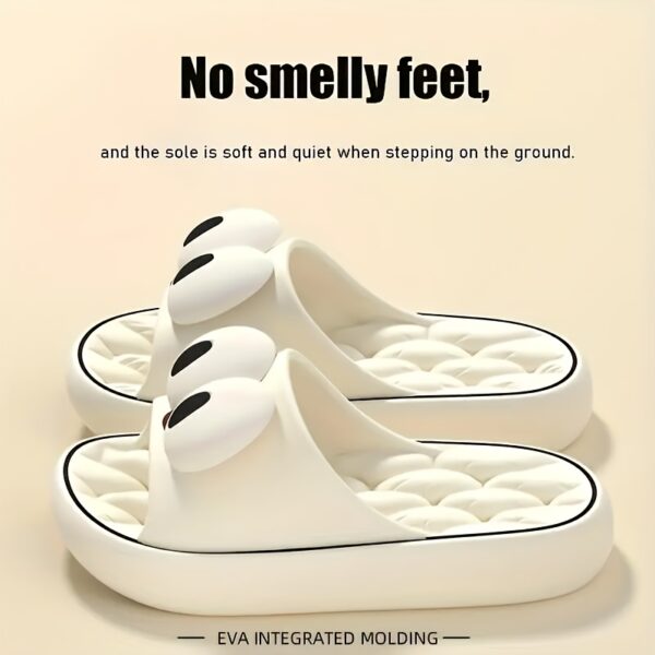 Unisex Cartoon Eye Design EVA Slip-On Slippers - Odorless Lightweight Comfort for Indoor Outdoor Beach Home Use, Machine Washable All-Season Casual Sandals for Men & Women, Beach Shoes