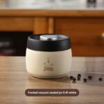 1pc Bincoo Stainless Steel Coffee Canister, Vacuum Sealed Press-Type Freshness Preservation Container, 304 Stainless Steel Light-Blocking Storage Jar for Coffee Beans - Image 4