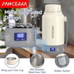 PANCERKA 1.0L Portable Electric Kettle - 800W High Power, Stainless Steel Travel Coffee Boiler with Smart Temperature Control, LED Display, and Easy-Clean Design for Home and Travel Use, Travel Mug Kettle | Sleek White Finish | Durable Construction - Image 7