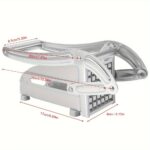 Ultra-Sharp Stainless Steel 4-in-1 Vegetable Slicer & French Fry Cutter - Multi-Functional Kitchen Tool for Potatoes, Carrots, Cucumbers, Onions - Durable Food Prep Gadget for Safe & Efficient Meal Prep, Ergonomic Design, Sleek Metallic Finish, Robust Con - Image 7