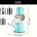 Multifunctional 3-in-1 Easy-to-Use Manual Cheese and Vegetable Potato Grater with Handle - Made of Durable Plastic, Rustproof, Easy to Clean, Perfect for Kitchen, Camping, and RV Use - Includes 3 Interchangeable Shaving Blades - Image 6