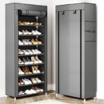 Multi functional 6/8/10 layer shoe organizer with dust cover - easy to assemble, portable storage, suitable for 27-35 pairs of sports shoes, high heels, and boots - ideal for home use