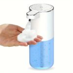 ⁦380mL Automatic Soap Dispenser with Touchless Sensor - Wall-Mounted, Rechargeable Lithium Battery, USB Charging, Modern Black Design for Bathroom and Kitchen, Bathroom Soap Dispenser|Modern Soap Dispenser|Touchless Soap Dispenser⁩ - الصورة ⁦6⁩