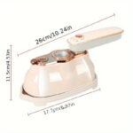 1200W Mini Steam Iron, Quick Heating, 20s Preheat, Dual Function Dry/Wet Ironing, 180° Rotatable Handle, Thermometer, Easy Storage, 220-240V European Plug, Home & Travel Use - EU - Image 3