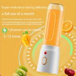 ⁦Compact Portable Blender & Juicer - USB Rechargeable, Multi-Functional Fruit and Vegetable Juicer Cup with Ground Coffee & Smoothie Making Capabilities, 1500mAh Lithium Battery, Ideal for Students & Home Use⁩ - الصورة ⁦4⁩