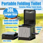 Extra-Large Foldable Portable Toilet with Lid - Ideal for Camping, Hiking, Travel & Boating RV Toilets