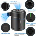 USB Rechargeable Electric Air Pump - Compact, Wireless Inflation Device for Camping, Portable for Inflatable Cushions, Air Mattresses, Boats, Swimming Rings, Made with Durable ABS & Copper - Image 10