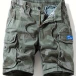 Men's Camo Cargo Shorts with Multiple Pockets - Cotton Blend, Casual Outdoor & Hiking Wear - Image 17