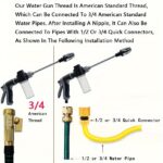 High-Pressure Car Wash Gun, Multi-Functional Garden Hose Nozzle, Adjustable Thick Rod Spray with Copper-Plated Tip, Universal 3/4" and 1/2" Quick Connect Adapter for Cleaning Tools, Garden Water Pipe Long Rod Nozzle, Standard Thread for European and Ameri - Image 9