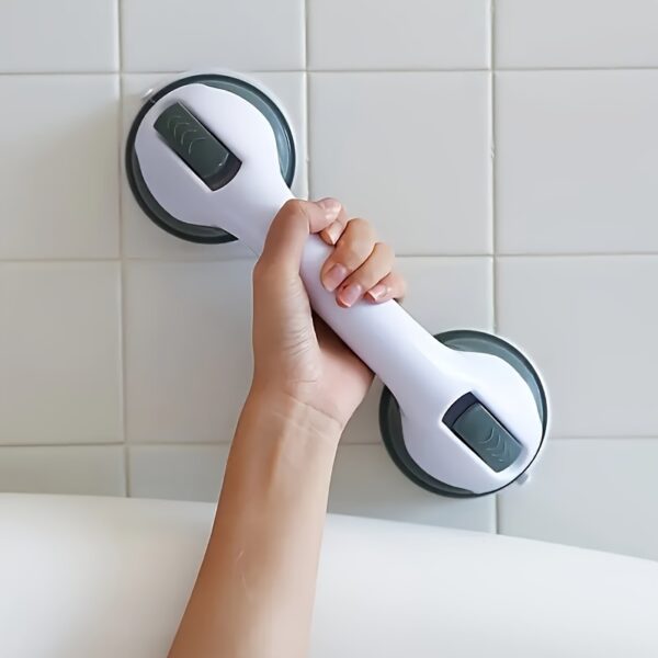 Suction Cup Shower Handle, Safety Support Handrail, Non-Slip Bathroom Grab Bar, Vacuum Cup Assist Grip, Plastic, No Electricity Needed, Bathroom Accessory