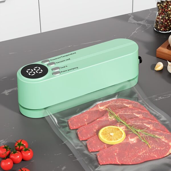 USB Rechargeable Vacuum Sealer Machine with LED Indicator - Automatic Food Saver for Dry/Moist Modes, Compact Kitchen Appliance for Optimal Food Preservation, Versatile Food Sealer | LED Display Design | Intuitive Button Interface, Food Storage Solution|C