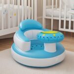 Inflatable Toddler Sofa Chair - Portable Training Seat with Sturdy Sitting Cushion, Blue & White Design, Perfect for Youngsters Showers or Home Use, Youngsters Training Seat | Playful Design | Durable Inflation, Baby Shower Gift - Image 2