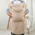 Soft Baby Blanket with Khaki Stripes, Perfect Gift for Babies, Can Be Used As A Multifunctional Hooded Blanket to Wrap Baby Strollers.