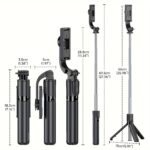TOKQI Wireless Selfie Stick Tripod with Remote, Battery-Powered, Stainless Steel Extendable Phone Stand, 360° Rotation, Compatible with iPhone 15/14/13 & Android, for Photos, Video Recording, Live Streaming - Image 2