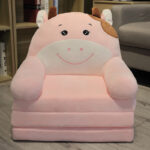 ⁦Children's Folding Sofa, Toddler Stool, Nursery Baby Chair, Cushioned Flip-Up Children's Sofa Seat Cover, Plush Lazy Recliner Sofa, Washable⁩ - الصورة ⁦2⁩