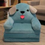 ⁦Children's Folding Sofa, Toddler Stool, Nursery Baby Chair, Cushioned Flip-Up Children's Sofa Seat Cover, Plush Lazy Recliner Sofa, Washable⁩ - الصورة ⁦3⁩