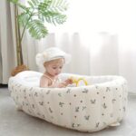 LA DEARCHUU Inflatable Baby Bathtub - Portable Nordic Style PVC Bath Tub for Youngsters, Infant Shower Pool with Funnel and Pump, Ideal for Home and Travel, Portable Bathtub|Playful Bathing Style|PVC Bathtub, Toddler Bathtub - Image 4