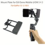 Carbon Fiber Universal Action Camera Mount Adapter for DJI Osmo Mobile 6 5 4 3 - Handheld Gimbal Stabilizer Plate for Action Cam Models 13 12 10 9, OSMO Action 3 4 - Portable Size for Horizontal & Vertical Shots - Image 5