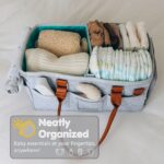 ⁦Diaper Organizer Featuring a Lid, a Waterproof Tote Bag with Multiple Compartments for Infants, Perfect for Travel Essentials, And a Great Gift Basket for Newborn Necessities. Happy Valentine'S Day, February 14Th, Sending Love!, Open Storage Bins for Home⁩ - الصورة ⁦4⁩