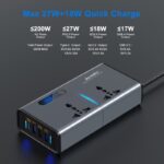 200W Car Inverter Compatible with 12V/24V, Universal 220V Socket, PD Fast Charging USB Converter Suitable for Cars, Trucks, And Boats, Without Battery - Image 5