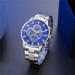 Men's Set, Alloy Blue Dial Watch + Perfume + Prayer Beads, Blues Style - Image 5