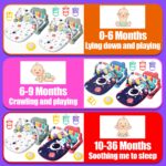 Musical Baby Gym Play Mat with Piano, Activity Center Tummy Time Floor Mat for Newborns and Infants, Multi-Color, Interactive Hanging Toys, Early Development Lights & Sounds, Assembly Required, Polyester Fiber, Ideal Gift for Holidays - Image 6