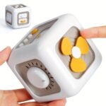 EDUVANKU 6-in-1 Busy Cube Toy for Youngsters & Youngsters - Enhances Fine Motor Skills & Early Learning, White with Yellow Accents, Made in China, Youngsters Toys - Image 4