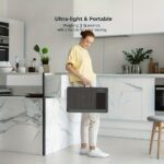 ⁦Laptop lap stand, portable laptop table, lap pad tray with wrist rest, mouse pad, tablet and phone slots, portable handle, cushion⁩ - الصورة ⁦6⁩