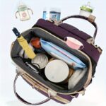 ⁦Portable Foldable Mommy Backpack - Lightweight Large Capacity Diaper Bag with Multiple Pockets, Soft Shell & Mesh Storage Bag, Adjustable Padded Straps for Travel, Day Trips, Preschool - Stylish Black Carrier Organizer, Diaper Bag Backpack, Practical Desi⁩ - الصورة ⁦16⁩