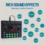 NXG Professional Audio Interface Kit - All-in-One Live Sound Card with Condenser Microphone, Rechargeable Battery, Volume Control & Adjustable Stand - Ideal for High-Quality Recording, Broadcasting, Gaming, Karaoke & Singing - Black, Karaoke Machine|Sleek - Image 7