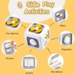 EDUVANKU 6-in-1 Busy Cube Toy for Youngsters & Youngsters - Enhances Fine Motor Skills & Early Learning, White with Yellow Accents, Made in China, Youngsters Toys - Image 9